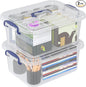 8 Quart Plastic Latching Boxes with Handles, Clear Storage Tote with Lids, 2 Packs