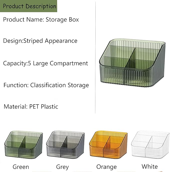 Makeup Organizer Cosmetics Storage Box, Large Capacity Make Up Brush Holder Organizer Vanity Accessories, Bathroom Countertops, Desk Storage Container, Cosmetic Display cases(Green-L)
