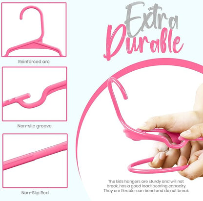 Utopia Home 60 Pack Kids Hangers - 11.5 Inch Plastic Baby Hangers for Closet - Childrens Hanger for Clothes & Infant Hanger for Closet - for Everyday Standard Use (Pink)