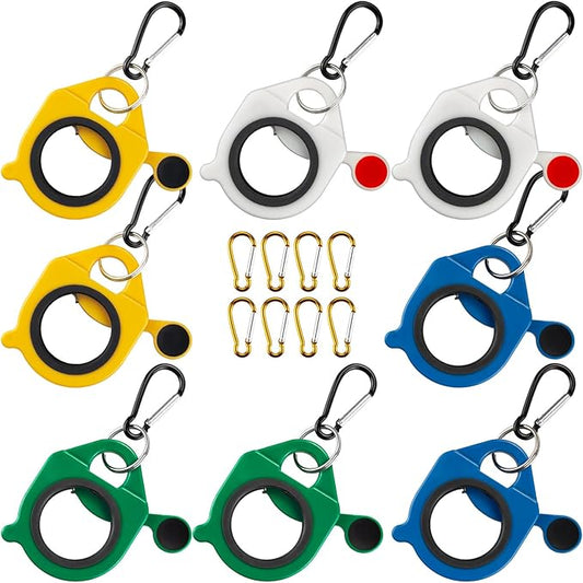 Zip Tie Holder, 8-Pack Assorted Colors WYGB Reusable Cable Tie Holder, No.5 Carabiner, ABS Plastic, Outdoor Use, Heavy Duty Ziptie Organizer Clip for Electrician Tool Belt Wrap Storage