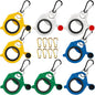 Zip Tie Holder, 8-Pack Assorted Colors WYGB Reusable Cable Tie Holder, No.5 Carabiner, ABS Plastic, Outdoor Use, Heavy Duty Ziptie Organizer Clip for Electrician Tool Belt Wrap Storage