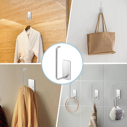 Hat Racks for Baseball Caps 4 Pack, Stainless Steel Adhesive Hat Hanger Hooks Holder for Wall, Multi-Purpose Strong Hook Organizer Can Hold More Than 40 Hats for Door/Closet