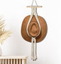 Yulejo Macrame Hat Hangers Boho Hat Rack Cowboy Hat Hanger Back of Door Hat Organizer (White,One Hat Style)