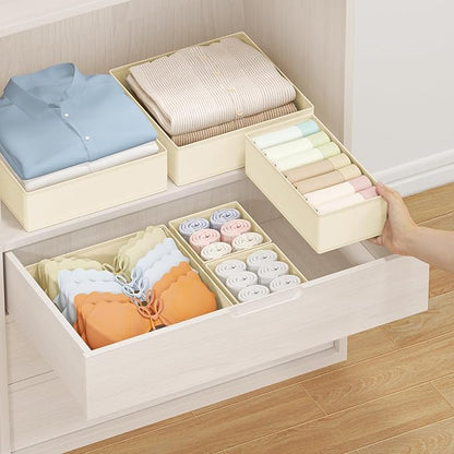 DIMJ Drawer Organizer Clothes 24 Pack - Foldable Baby Organizers and Storage Dresser Organizer for Bedroom, Closet Nursery Organization Dresser Dividers for underwear, Sock, Bra, Belt, Tie
