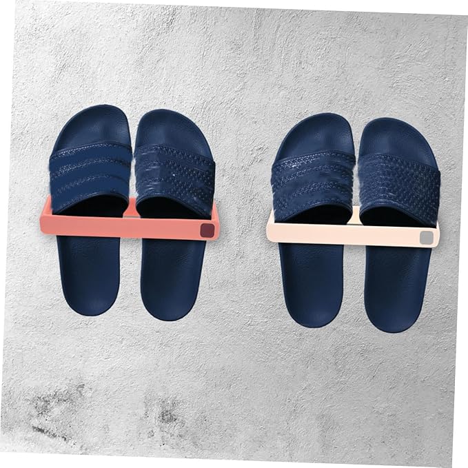 OSALADI Wall Mounted Shoe Rack Slipper Holder 4pcs Punch-free Slippers Hanging Organizer for Entryway and Bathroom, Space-saving Multi-color Shoe Shelf Set