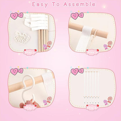 OAOLEER Hair Bow Holder Organizer for Girls，Hair Clips Headband Organizer Storage Wall Hanging Home Decor for Girls Room (1Pcs White 28Inch)