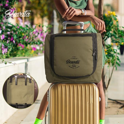 SCAVATA Large Hat Bag for Baseball Caps, Hat Organizer Bag for Traveling & Storing Snapback Cap, Portable Hat Carrier Holder Case for 20-24 Caps (Armygreen)