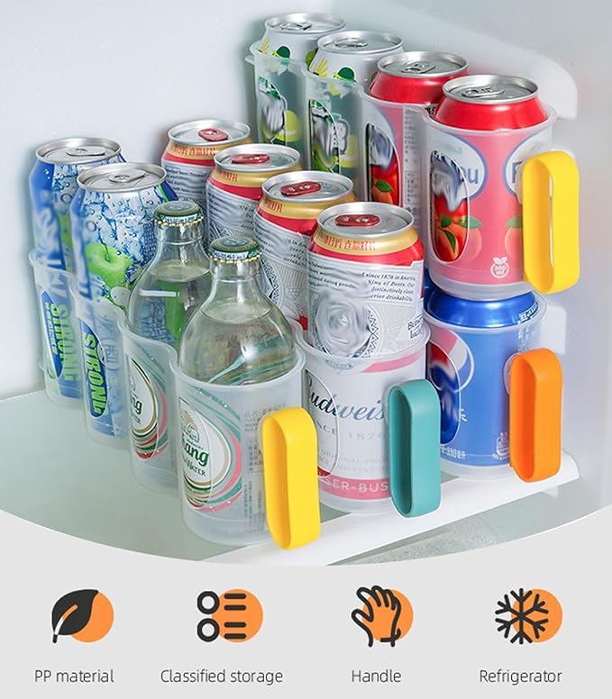 4 Pack Soda Can Organizer For Refrigerator, Pantry Plastic Organizer Rack，Stackable Canned Food Pop Cans Container Can Holder Dispenser