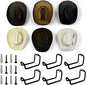 6 Pack Cowboy Hat Holder - Hat Organizer - 2.76 Inches Lift-Time Care Cowboy Rack for Wall, Heavy Duty Metal Hat Hanger Stand & Holder with Easy-to-Install Hat Hook