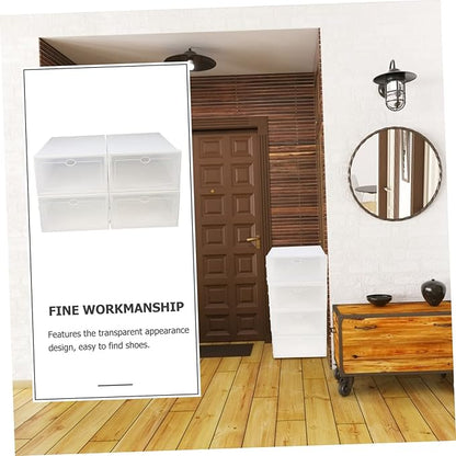 4pcs Thickened Plastic for Men Stackable and Storage for Home Organization for Shoes and Sundries