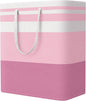 StorageRight Large Collapsible Laundry Basket Hamper with Easy Carry Handles，Freestanding Clothes Hampers for Laundry, Bedroom, Dorm, Towels, Toys, 100L, Pink