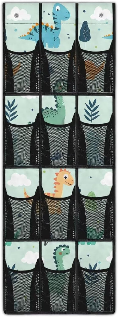 Cartoon Dinosaurs Shoe Organizer Door Hanger,Shoes Hanger Storage Organizer Bag for Bedroom,Hanging Shoe Storage Hanging Bag