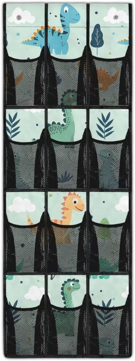Cartoon Dinosaurs Shoe Organizer Door Hanger,Shoes Hanger Storage Organizer Bag for Bedroom,Hanging Shoe Storage Hanging Bag