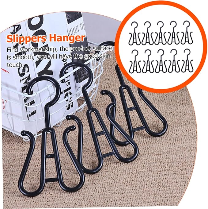 10pcs Plastic Double-Hook Shoe Hanger Drying Rack Sturdy Slippers Organizer for Closet Shop Versatile Hanging Hooks for Shoes Towels and More Space-Saving Design