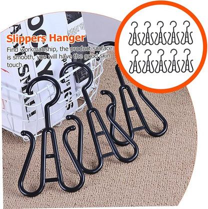10pcs Plastic Double-Hook Shoe Hanger Drying Rack Sturdy Slippers Organizer for Closet Shop Versatile Hanging Hooks for Shoes Towels and More Space-Saving Design