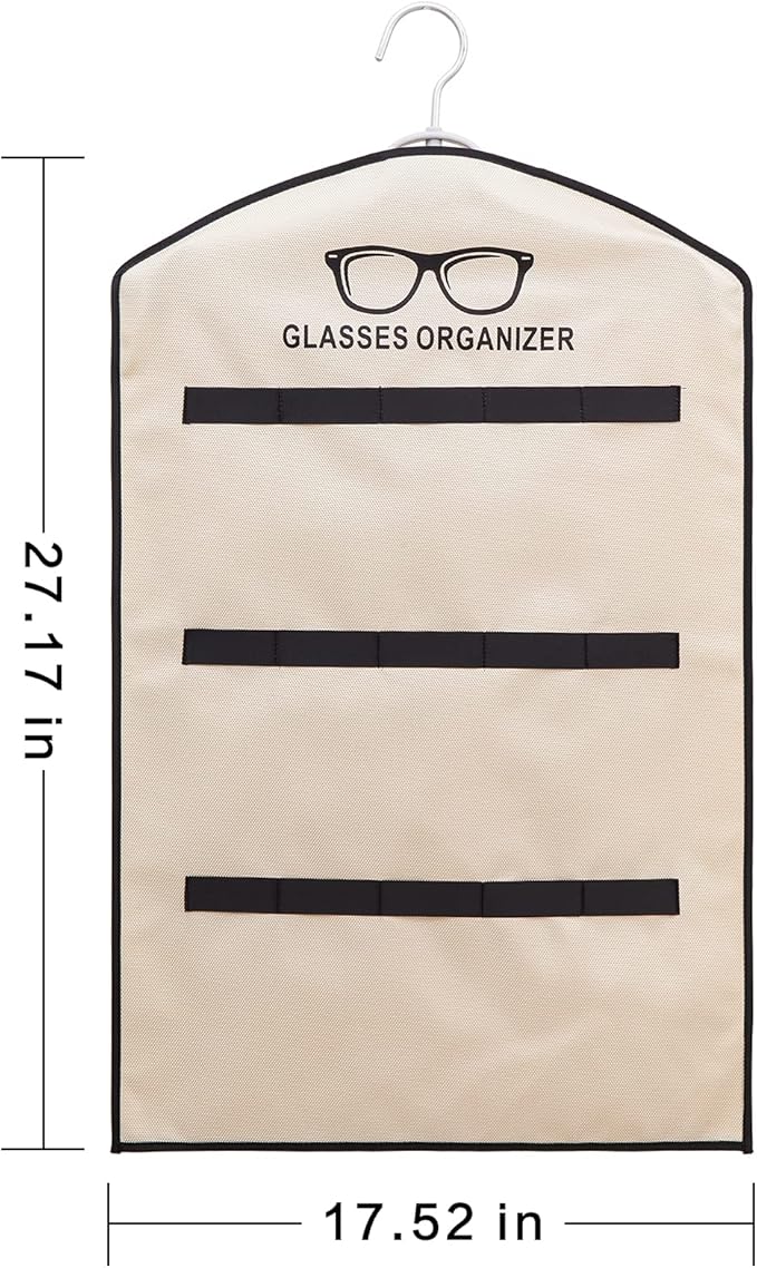 TRIUMPH VISION Hanging Sunglasses Organizers Eyeglasses Holder Stand, 30 Slots Eyeglass Case Eyewear Wall Organizer Multiple Eyeglasses Storage Sunglass Wall Mount Glasses Case Foldable Travel