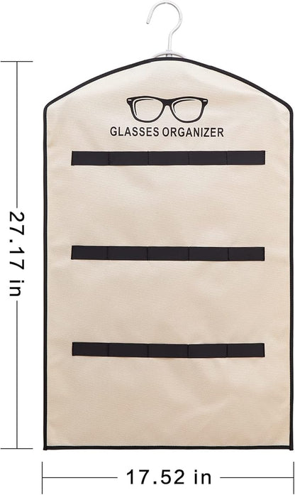 TRIUMPH VISION Hanging Sunglasses Organizers Eyeglasses Holder Stand, 30 Slots Eyeglass Case Eyewear Wall Organizer Multiple Eyeglasses Storage Sunglass Wall Mount Glasses Case Foldable Travel