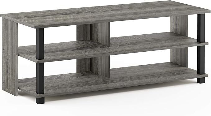 Furinno Turn-N-Tube Shoe Rack, 3-Tier Shoe Organizer, Compact Shoe Storage with Open Shelves, 15.5 x 41.1 x 15.8, Easy Assembly, for Closet Entryway, Office, Garage, French Oak/Black