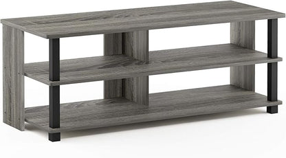 Furinno Turn-N-Tube Shoe Rack, 3-Tier Shoe Organizer, Compact Shoe Storage with Open Shelves, 15.5 x 41.1 x 15.8, Easy Assembly, for Closet Entryway, Office, Garage, French Oak/Black