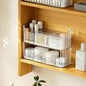 2-Tier Medicine Cabinet Shelves Organizer, Makeup Storage Holder Compartments, Shelf Trays for Bathroom Cabinet Wall, Counter, Vanity, Kitchen - Clear