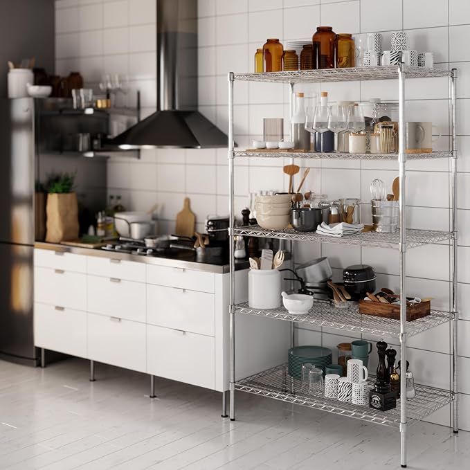 24" Deep x 42" Wide x 74" Height Wire Shelving Kit | 5-Tier | NSF Commercial Storage Rack Unit