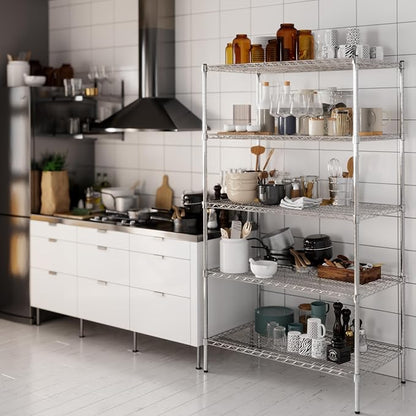 24" Deep x 42" Wide x 74" Height Wire Shelving Kit | 5-Tier | NSF Commercial Storage Rack Unit