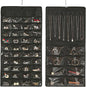 Hanging Jewelry Organizer Storage Earring Jewelry Storage Bag With 48 Pockets Necklace Bracelet Ring Glasses Accessory Display Rack (A48- Black)