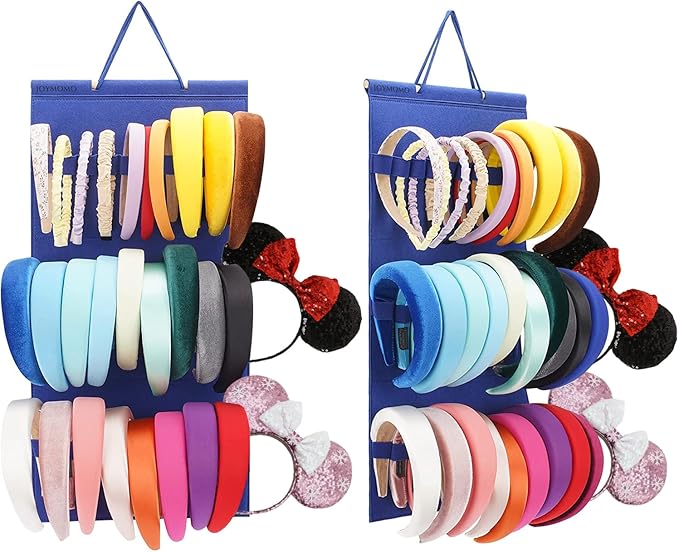 Hanging Headband Holder For Girls,Felt Headband Organizer Headband Storage Holder Organizer For Headband (Without Headbands) (Blue)