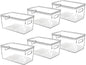 Clear Plastic Storage Bins with Lids, Perfect for Kitchen Organization or Pantry Organization and Storage, Stackable Fridge Organizer Bins, Storage Containers for Organizing, Cabinet Organizers
