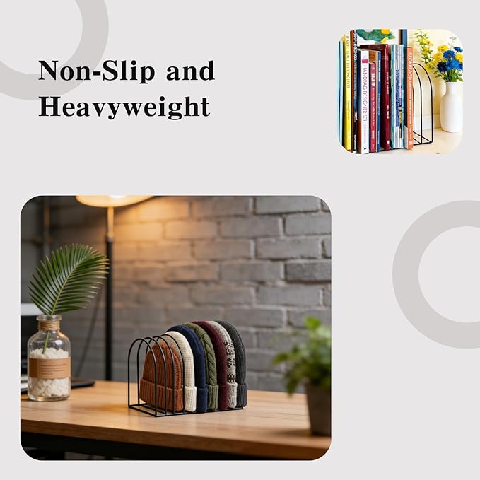 2 Pcs Beanie Organizer, 10-Cap Capacity Metal Beanie Holder, Hat Rack for Knit Hats, Space-Saving Storage for Bedroom, Entryway, Mudroom, Dorm, Apartment,Office