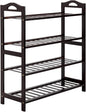 4 Tier Bamboo Shoe Rack Shoe Shelf Organizer Free Standing Stackable Shoe Shelf Entryway Shoe Organizer Unit Storage Rack Natural Shoe Hold Stand Storage Modern Wood Home Furniture (Ship from USA)