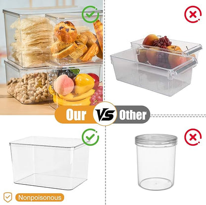 Four-piece Clear Multifunctional Transparent lid kitchen storage box