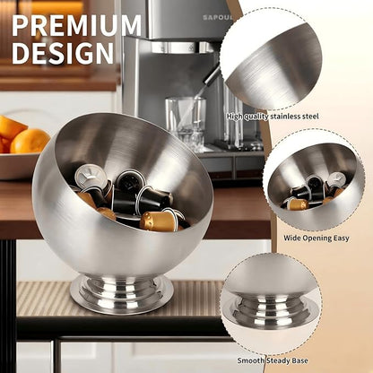 Coffee Pod Holder-Coffee Pod Storage-K Cup Holder-Espresso Pod Holder-Coffee Pod Organizer(SILVER)
