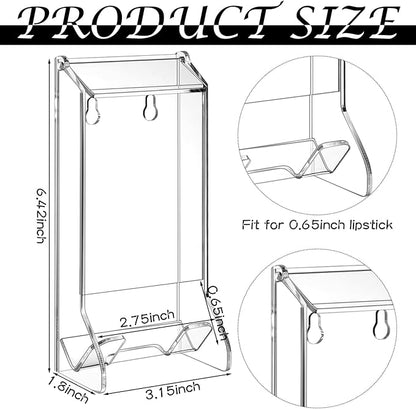 Weysat 2 Pcs Lip Balm Display Clear Acrylic Automatic Dispenser Lip Balm Holder Organizer for Lipsticks & Glosses Freestanding Countertop Storage for Retail Salon and Home Use (Single Slot)