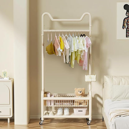 ManGotree 11.8'' Baby Velvet Hangers with Movable Clips, Non-Slip Kids Felt Hangers, Ultra-Thin Space-Saving Children's Clothes Hangers for Skirts, Pants, Dresses, Shirts, Jackets (28 Pack, White)