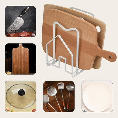 Chopping Board Organizer Stand Holder (White)