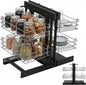 2-Tier 4-Shelf Blind Corner Organizer, Pull-Out Storage Basket with Soft-Close Mechanism, Left/Right Hand Compatible for 15" Min Opening, Chrome Steel Cabinet Organizer for Kitchen/Bathroom