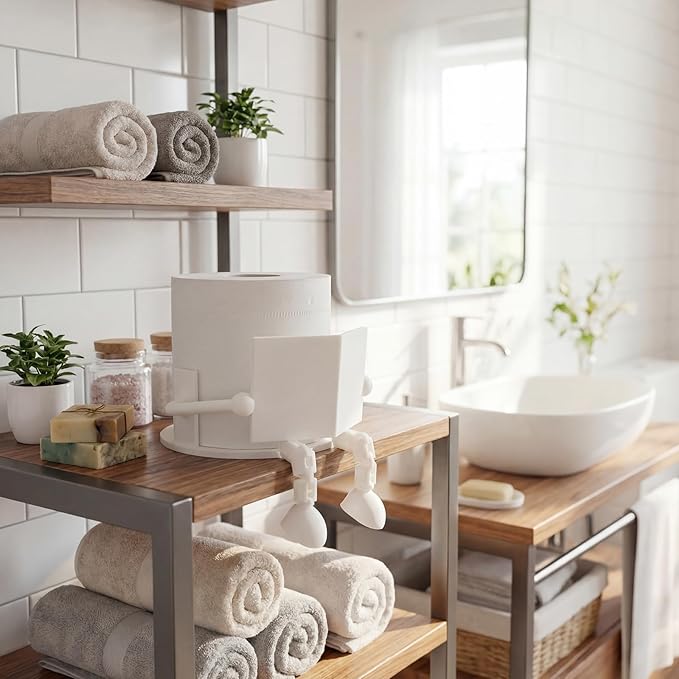 Funny Toilet Paper Holder Stand, Reading Man Toilet Paper Storage for Bathroom Decor, Creative Unique Bathroom Decorating Ideas & Fun Home Decor