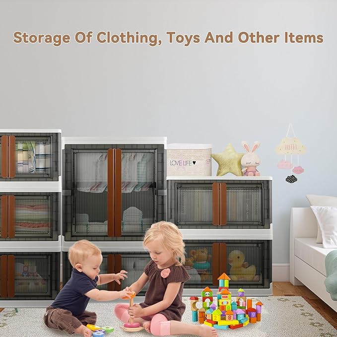 Wardrobe, Closet, Collapsible Storage Cabinet, Useful Box with Large Capacity, 37.5 Gal (142 L), Stackable on Box (19 Gal), Easy Storage of Clothing, Installation Free