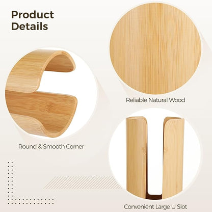 OMISTAR 2 PCS Wooden Mason Jar Lid Organizers, 3.7 in Inner Dia, Canning Jar Vertical Storage Holder for Metal Plastic Wood Lids, Easy Access U Slots