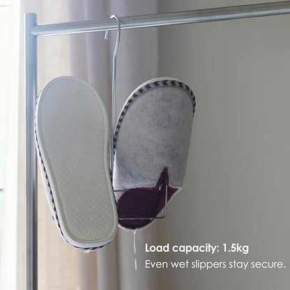 SHIMOYMA Hanging Shoe Organizers, 2 Pack, Stainless Steel Shoe Rack, Shoe Drying Rack with Double Hook Design for Hanging Wet Shoes, Flip Flops, Sandals, Sneakers, Boots