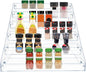 PMMASTO Tiered Spice Rack, Seasoning Organizer, Clear Acrylic Vertical Shelves Can Organizer for Countertop, Cabinet, Pantry, Kitchen Organization and Storage - 6 Tier | Vertical Shelves, Can Organizer, for Countertop, Cabinet, Pantry