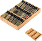 3-Tier Bamboo Drawer Spice Rack Wooden Kitchen Cabinet Spice Organizer Spice Jar Holder, Medicine/Health Care/Vitamin Bottles Storage Rack (Pre-Measure Drawer Dimensions), 1 Pack Drawer Rack