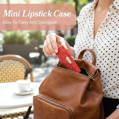 24 Pcs Lipstick Holder Case with Mirror, Lip stick Storage Case Mini Portable Floral Jewelry Holders Box Cosmetic Makeup Travel Cases for Purse, Party favor, Return Gifts (Multicolors)
