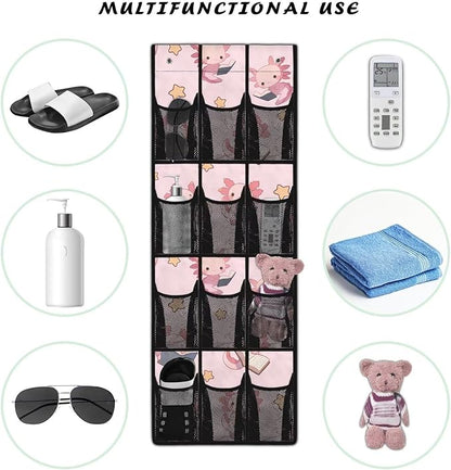 Newt Star Over The Door Shoe Organizer,12 Compartment Breathable Mesh Pocket Over the Door Hanging Shoe Organizer,Closet Shoe Organizer,Large Men's and Women's Shoe Organizer