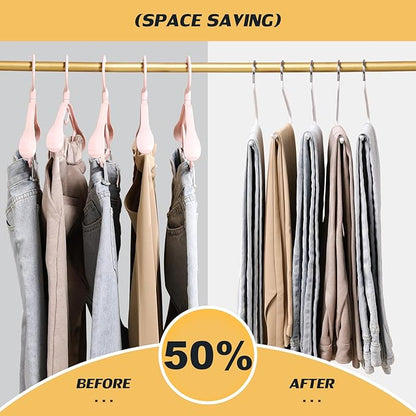 JOYBOS 30 Pack Pants Hangers Space Saving, Open Ended Hangers for Pants, Scarf Organizer Hanger for Closet, Metal Non Slip Jean Hanger - White Pant Hangers for Jeans,Trouser,Leggings,Slacks