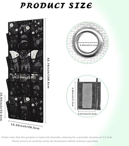 White Butterfly Hanging Shelves Over the Door Organizer Storage for Closet with 12 Pockets,Nursery Organization,Over The Door Organizer,Organizer for Bedroom Bathroom,Kitchen