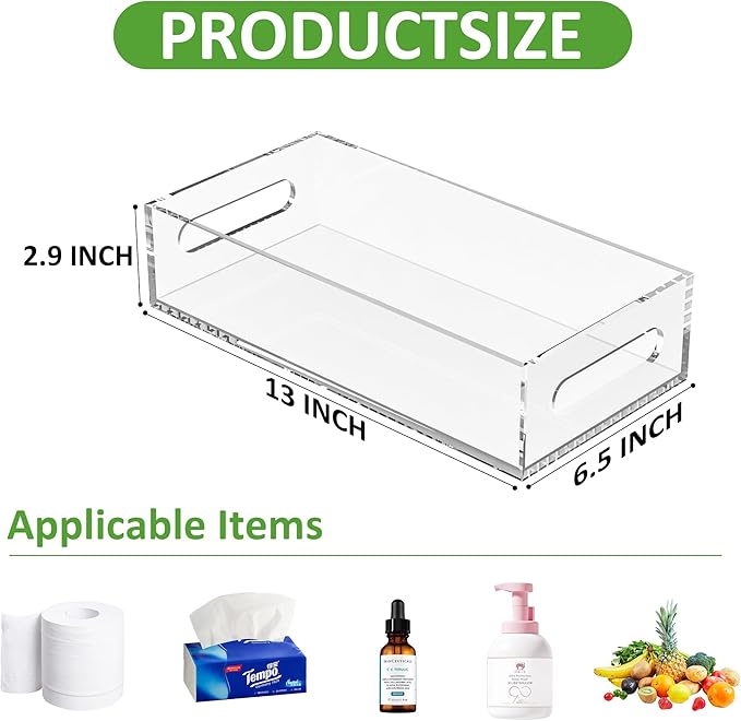 Clear Toilet Basket Tank Tray, Acrylic Bathroom Basket, Back of Toilet Organizer for Paper Storage, Anti-slip and Moisture-proof