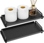 Gypie 2 Pack Toilet Paper Storage, Toilet Tank Tray with Handle, Toilet Paper Basket for Bathroom, Toilet Tank, Kitchen (Black)