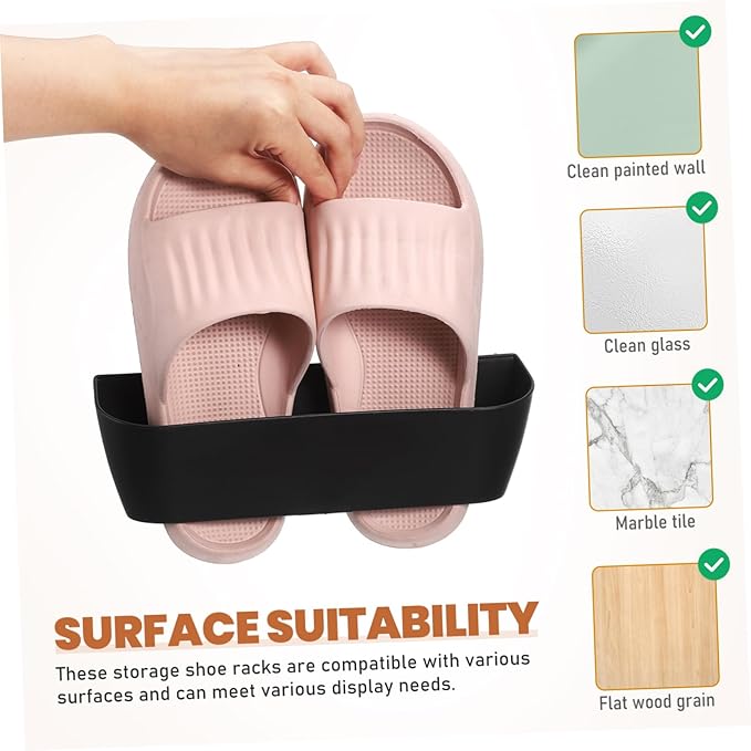 Happyyami 4 Mounted Shoe Rack Expandable Hanging Shoe Organizer for Closet Entryway and Bathroom Space-Saving Slipper Holder Adjustable Slots